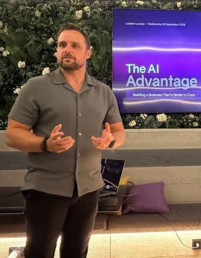 Sam Furr speaking at the Leaders Lounge launch, September 2026